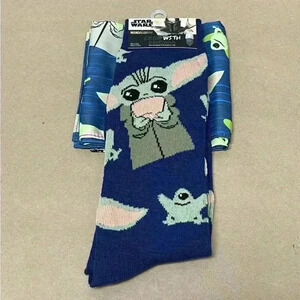 2/$30 BNWT Disney Star Wars The Mandalorian Baby Yoda Socks w Matching Bandana